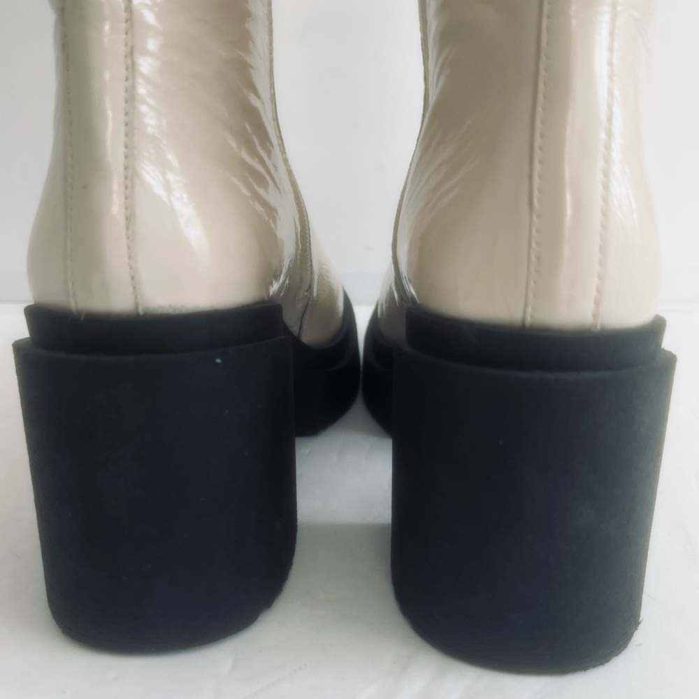 Steve Madden $140 Sawyer Patent Leather Block Heel Platform Boots Size 9.5US NEW - Picture 11 of 13